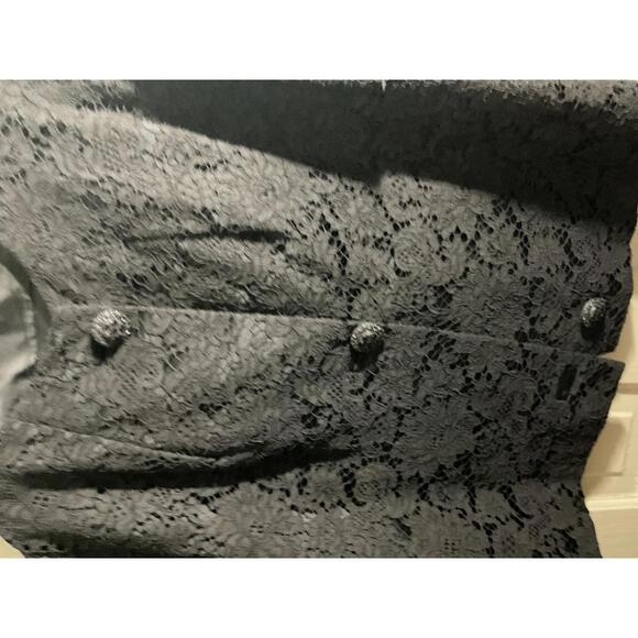 Elegant Black Lace Bolero Jacket with Beautiful Jeweled Buttons Large/XLarge - Picture 5 of 14